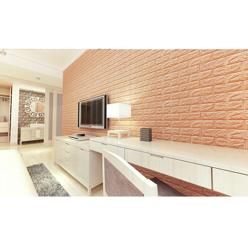 3d solid wall stickers living room wall soft bag wallpaper self-adhesive decorative wallpaper waterproof foam tile stickers