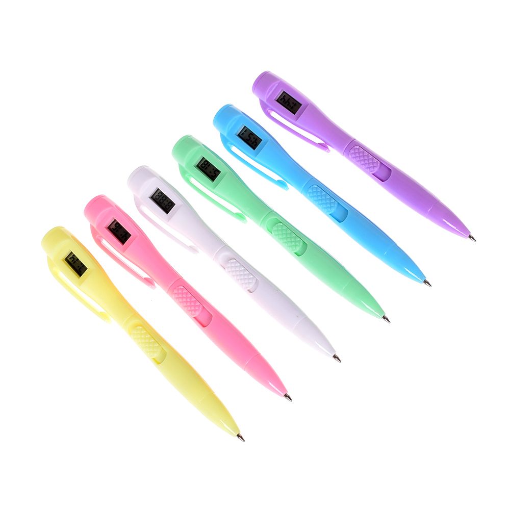 Novelty Ballpoint Pen with Digital Clock Electronic Pen High Quanlity Exam Pens Watch Pen 1pc