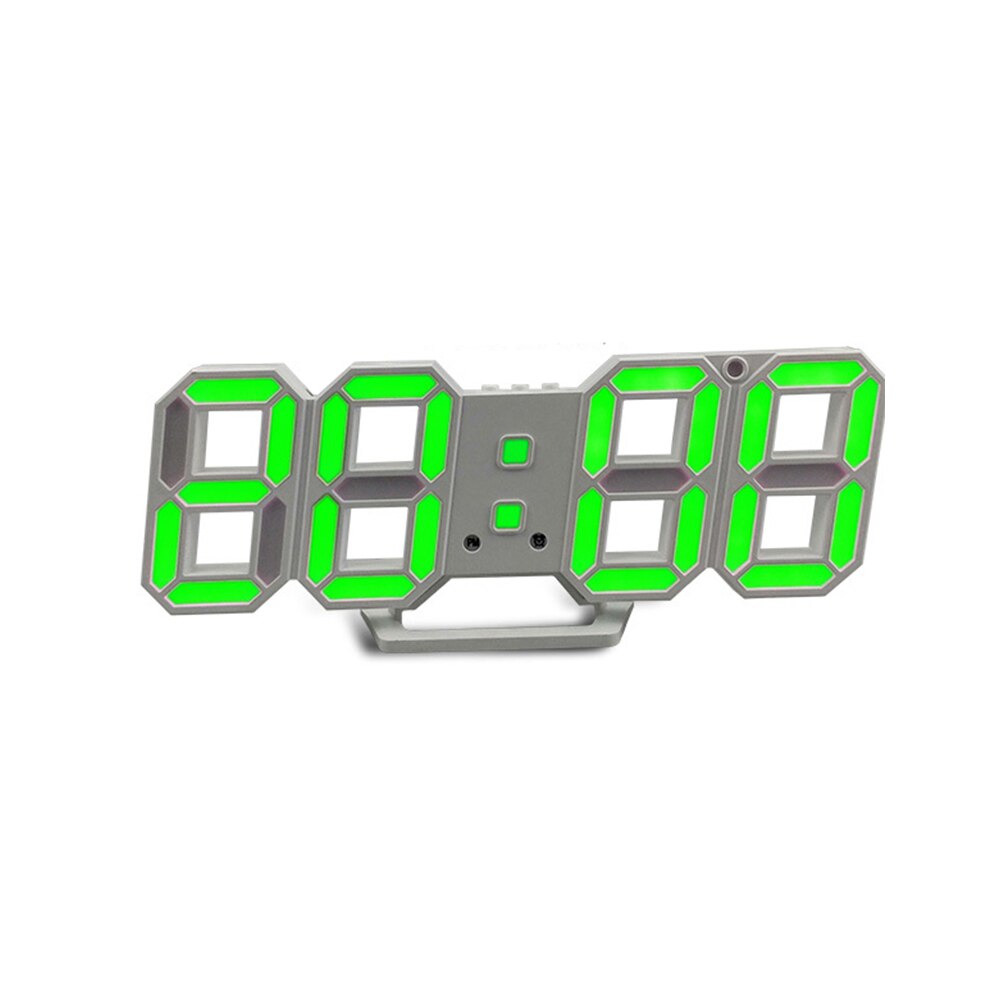 3d ledede usb-opladning digital ur alarm ur elektroniske digitale ure væg horloge boligindretning kontor bord skrivebord ur: 03
