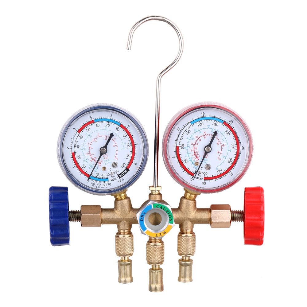 CT-536 Airconditioning Manometer Koelmiddel Manometer Set met Slang en Haak voor R12 R22 R404A R134A