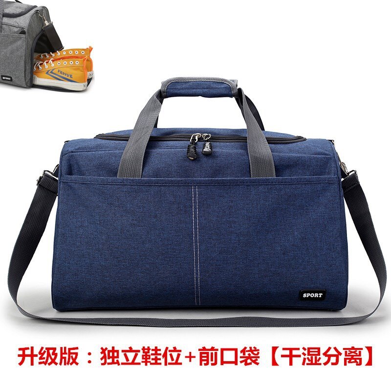 Tote Bags for Women Outdoor Large Women&#39;s Luggage Duffle Bag Travel Suitcases with Shoes Position Sac De Voyage Homme: dark blue shoes-L