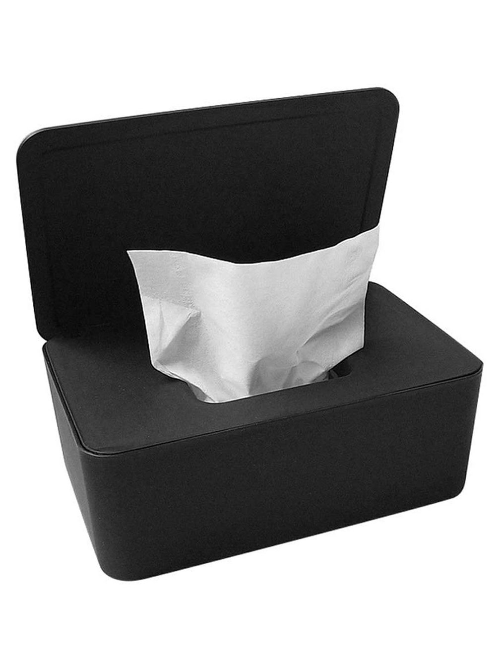 Dustproof Wet Wipes Storage Box With Lid Home Desktop Tissue Storage Box Portable Wet Wipes Dispenser: Black