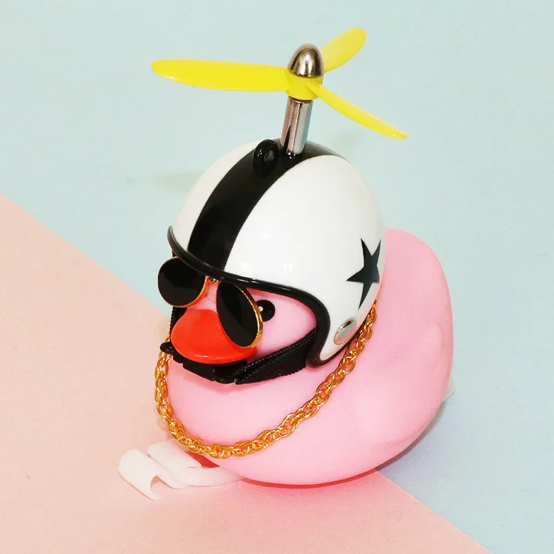 Timbre de bicicleta Daffy Pink Duck con casco, hélice, accesorios de goma para bicicleta, moto MTB, bocina de bicicleta para niños, luz de capitán de pato: Borgoña