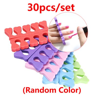 5/10/30/50 stk tåseparatorer finger fod svamp fingerpleje blød gel uv polish manicure pedicure nail art værktøjer: Lysegul