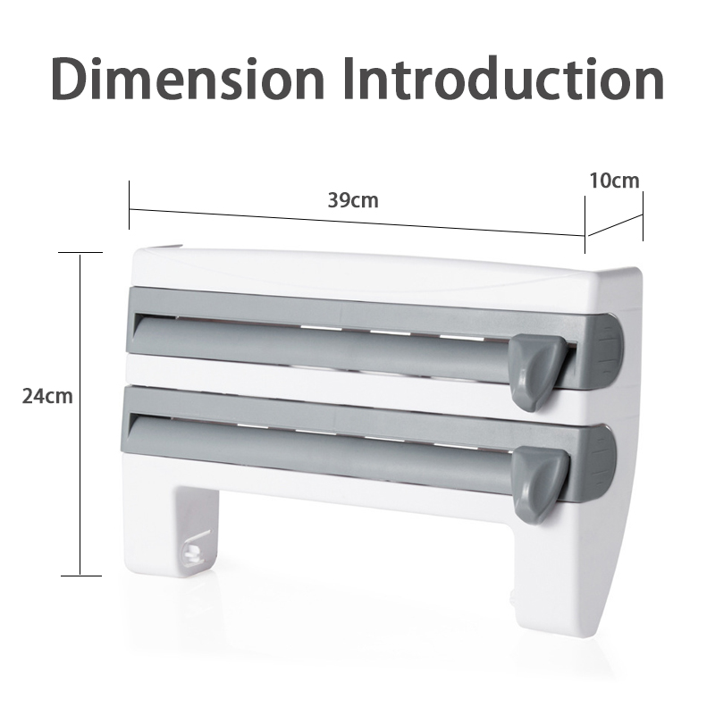 Eten Wrap Dispenser Cutter Folie Vershoudfolie Wrap Dispenser Plastic Sharp Cutter Opslag Houder Keuken Tool Punch-Gratis Vaststelling: Style 2
