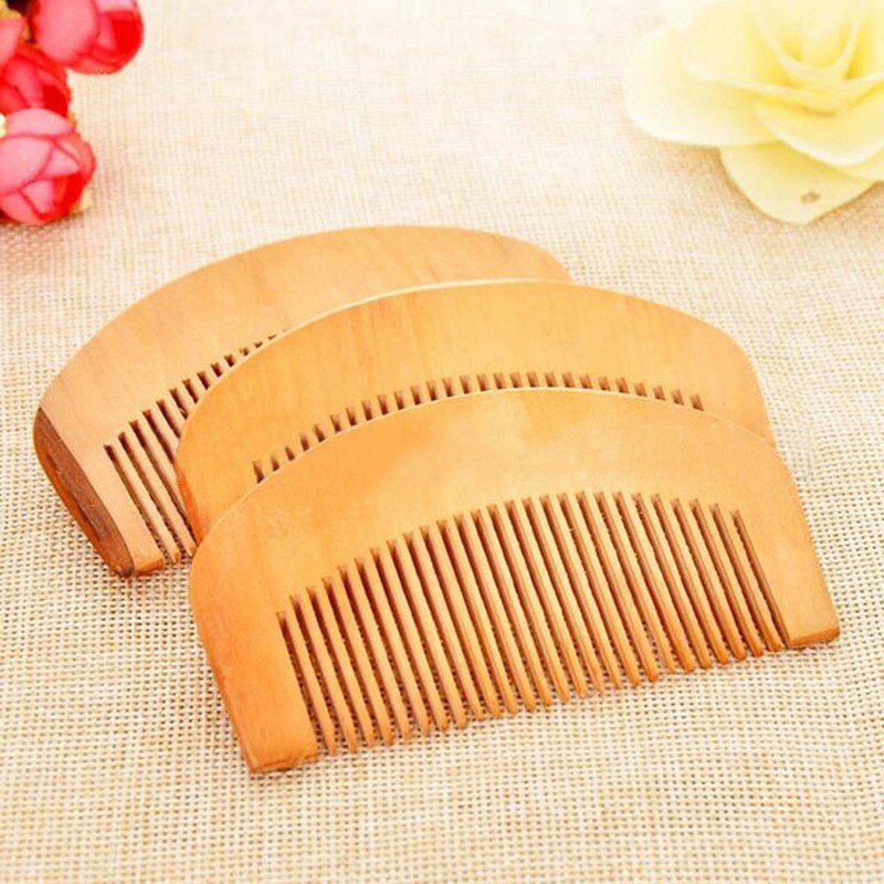 Practical Natural Wide Tooth Peach Wood No-static Massage Hair Mahogany Comb Make Up Tools Maquiagem 1Pc