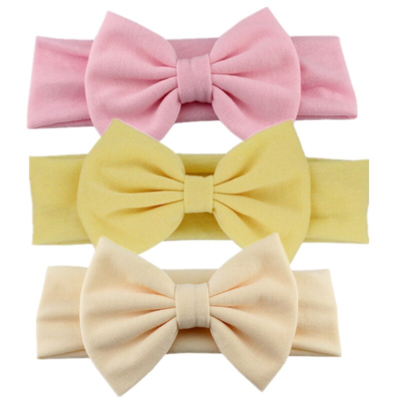 27 farben Baumwolle Elastische Neugeborenen Baby Mädchen Einfarbig Stirnband Bowknot Haarband freundlicher Kleinkind Stirnband bandeau bebe