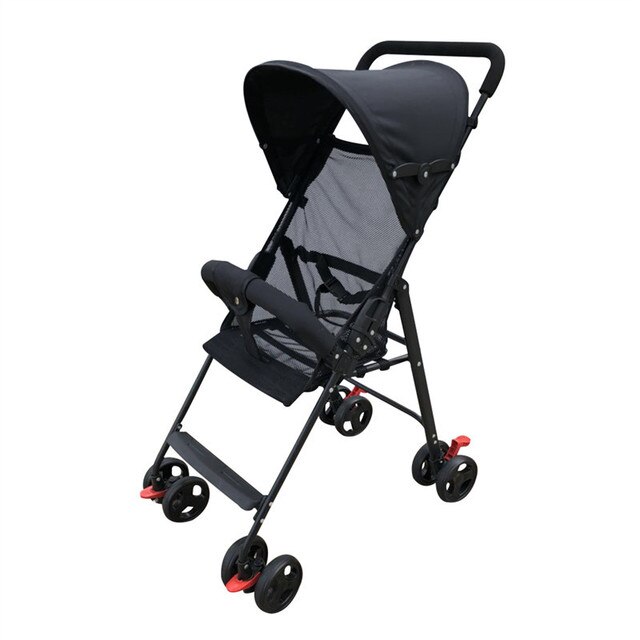 Cochecito de bebé ultraligero y portatil para niños pequeños con bolsillo plegable puede sentarse y poner un solo botón bebé carro: S2