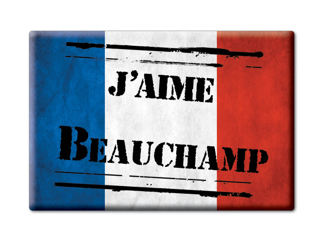 Aimant BEAUCHAMP lodestone PICARDIE (95) France aimant frigo SOUVENIR j'aime: VETERAN