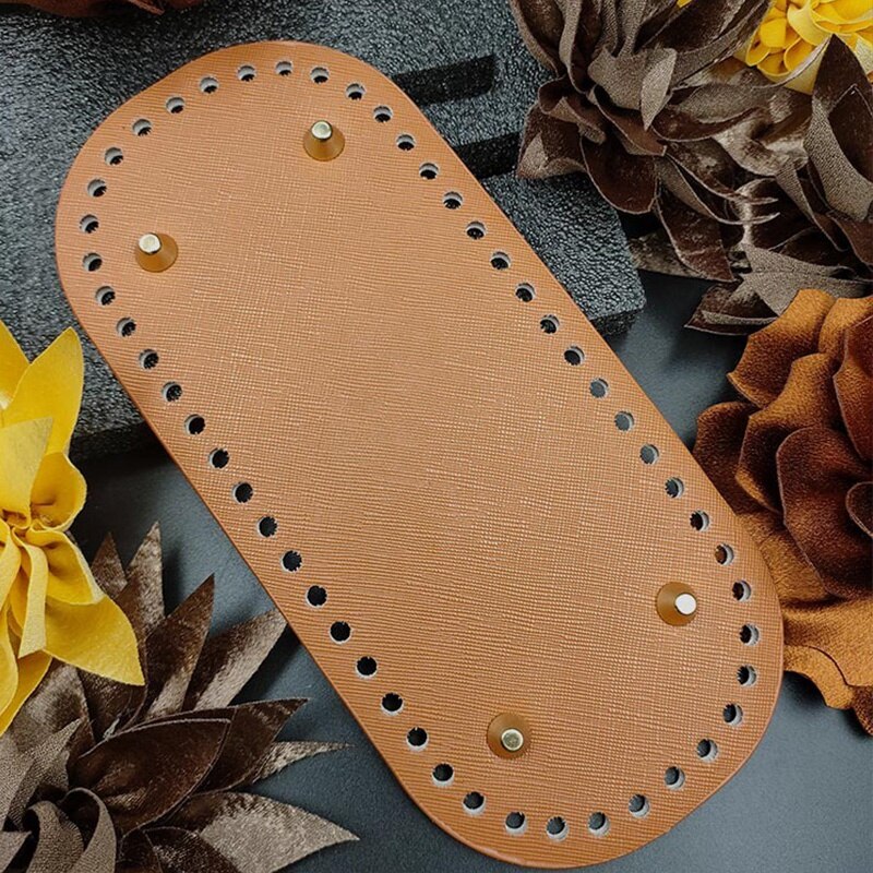 1PC Handbag Making Purse Bag Bottom Base Shaper Oval DIY Tote Bag Leather Accessories 10x22cm: brown