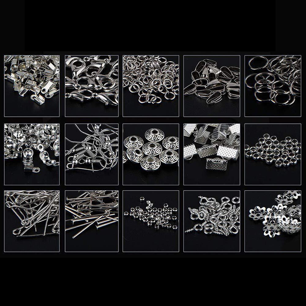 Legering Accessoires Sieraden Bevindingen Set Sieraden Maken Gereedschap Koperdraad Open Jump Ringen Oorbel Haak Sieraden Maken Benodigdheden Kit