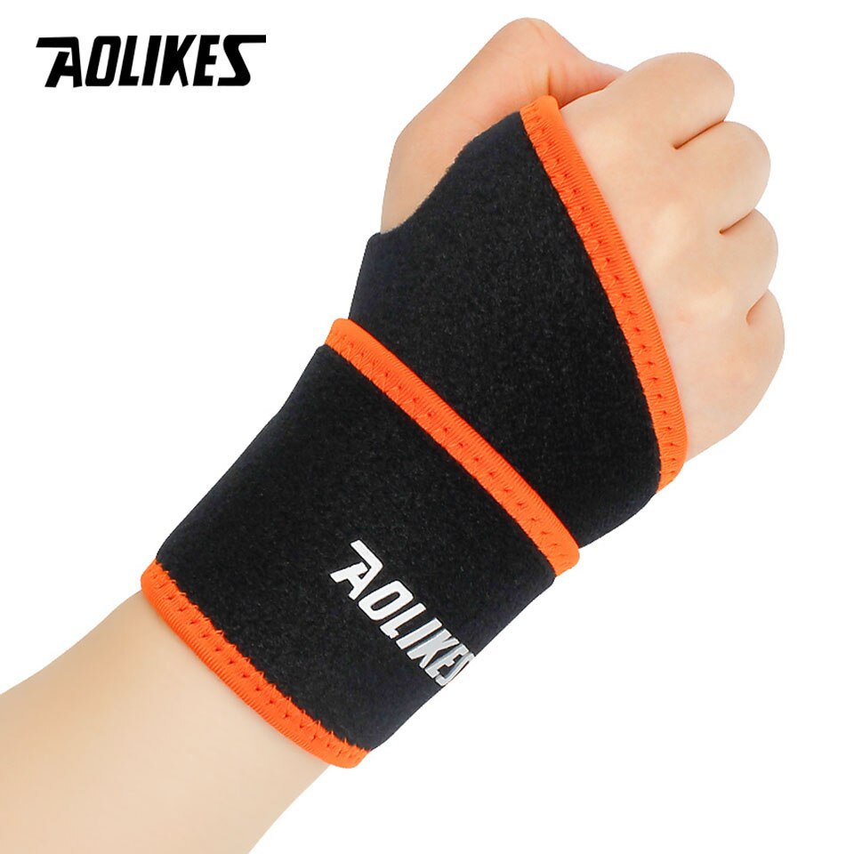 AOLIKES 1PCS Fitness Elastic Wristband Adjustable Sports Wrist Support Weight Lifting Support Band Open Wrist Rest: C-Orange-1Pcs