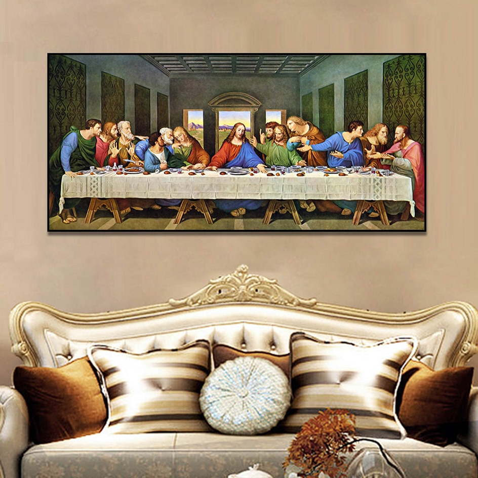 Leonardo Da Vinci Laatste Avondmaal Christian Posters En Prints Muur Foto 'S Voor Woonkamer Wall Art Decoratie Canvas Schilderij