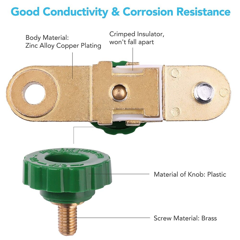 Side Post Battery Disconnect Switch for Auto Truck RV Boat Marine, Battery Cutoff Switch 12V 24V, Battery Kill Isolator Switch
