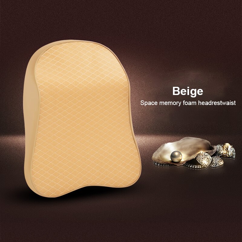 Memory Foam Cute Car Seat Headrest Pillow Solid for the Neck Rest Waist Back Support Cushion Set Pillows Interior Accessories