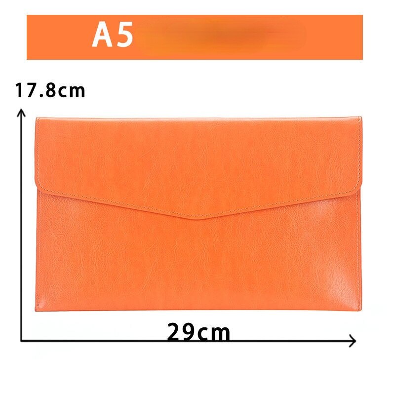 A4 A5 A6 Retro Business Leather Portable File Folder Data Package Document Bag Simplicity Magnetic Button School Office: A5 E