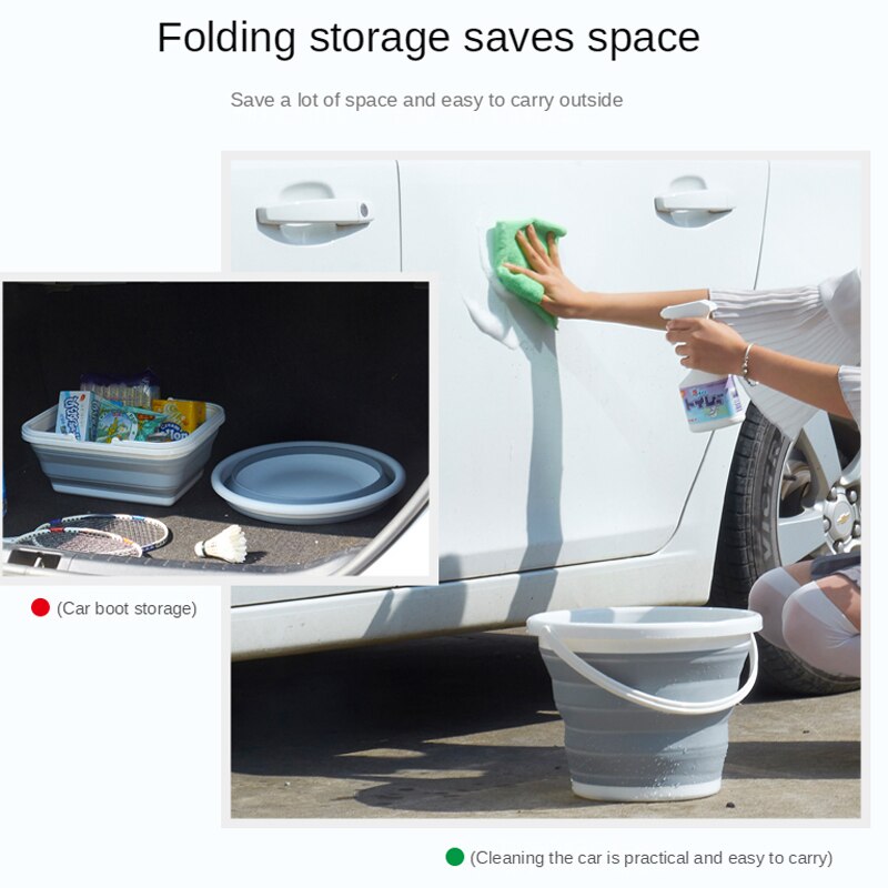 Collapsible Plastic Bucket with,Space Saving Outdoor Waterpot for Garden Camping, Portable Fishing Water Pa ,collapsible Bucket