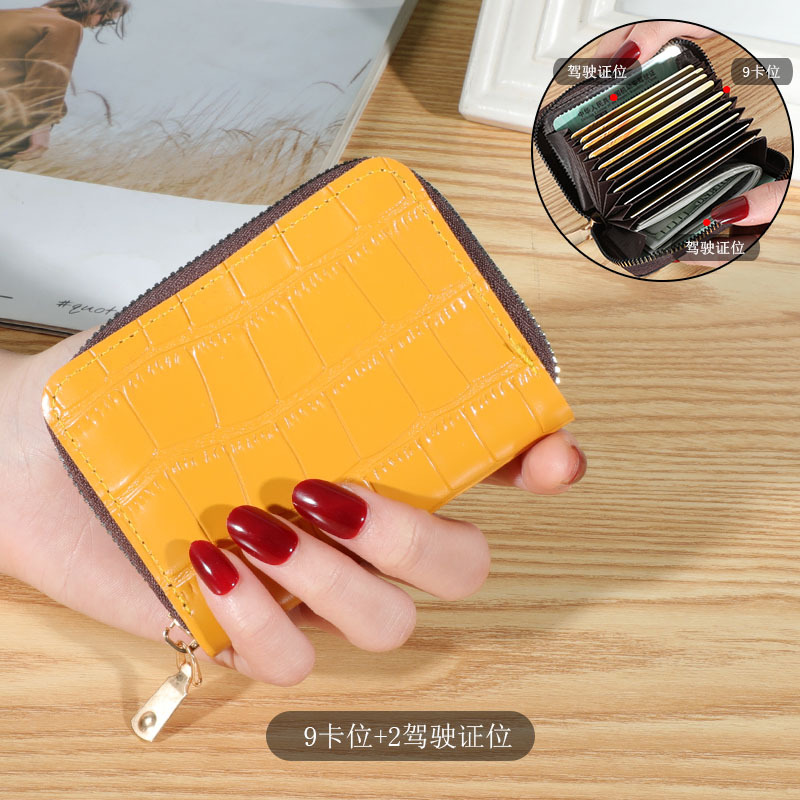 Vrouwen Mini Id-kaart Houders Krokodil Business Credit Card Houder Pu Leather Slim Bankkaart Case Organizer Portemonnee Rits Unisex: 6