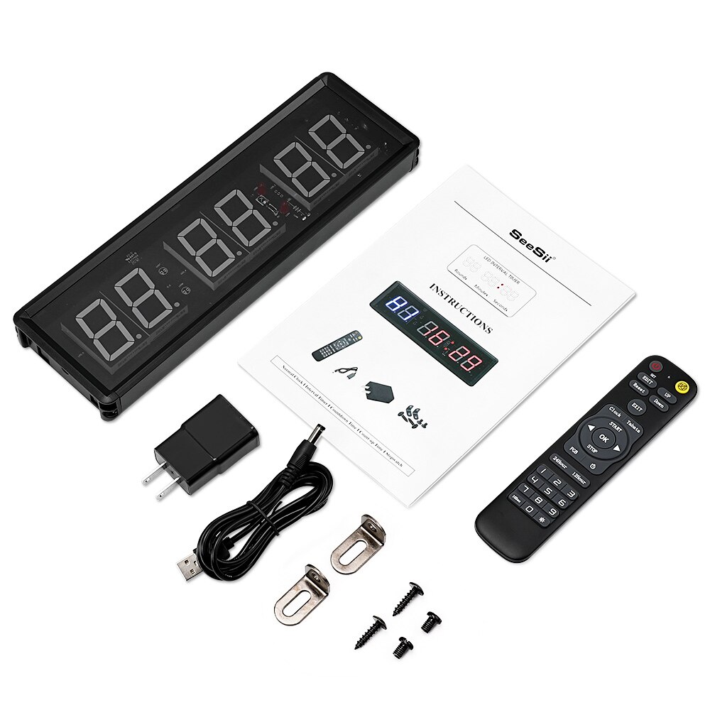 Intervalle Minuterie Compte À Rebours/Réveil Chronomètre avec Télécommande 1.5 "À 6 Chiffres LED Sport Chronomètre pour La Gymnastique À La Maison Fitness