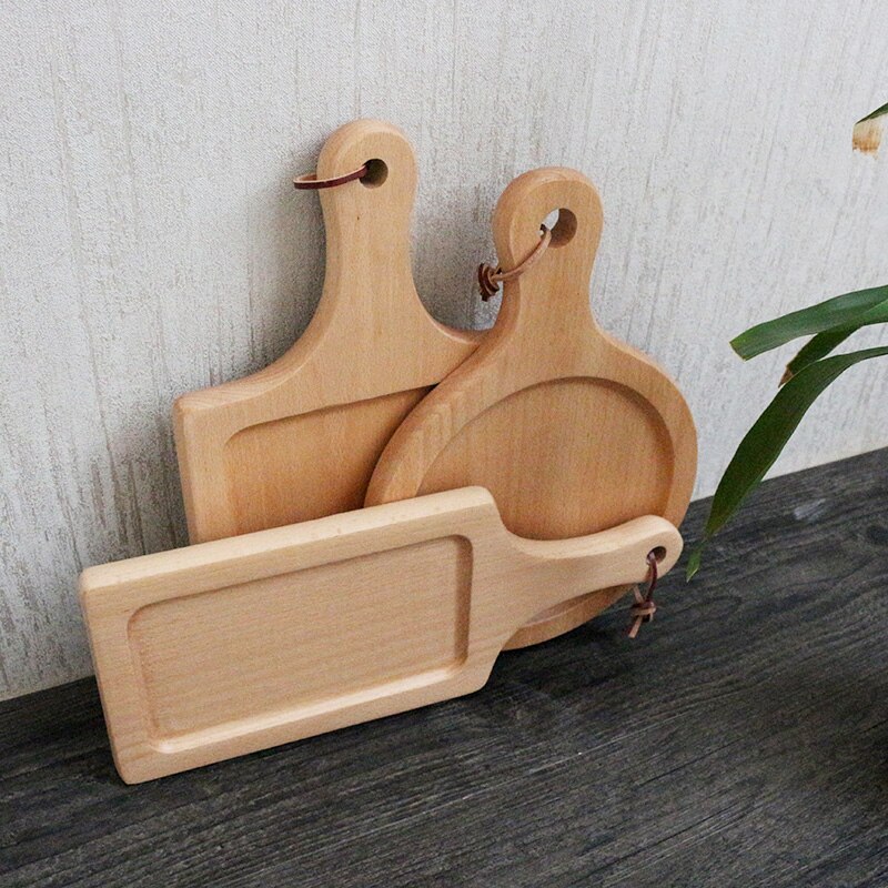 Wooden Pizza board with Hand Pizza Baking Tray Pizza Stone Cutting Board Platter Pizza Cake tray