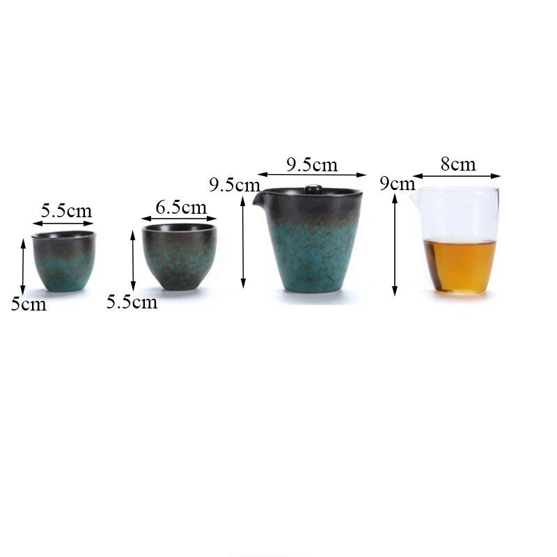 Japanese-style Ceramic Kung Fu Tea Set Teapot Gaiwan with Tea Cups Portable Travel Tea Set Office Water Cups Drinkware