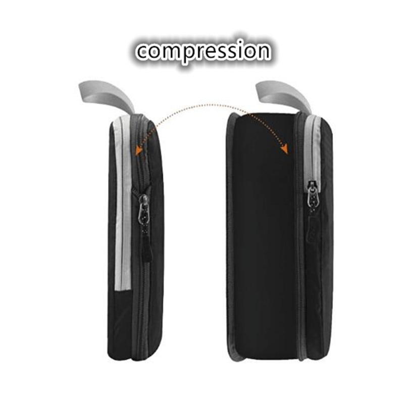 Saco de armazenamento compressível conjunto de três peças de compressão embalagem cubo organizador de bagagem de viagem dobrável organizador de saco de viagem
