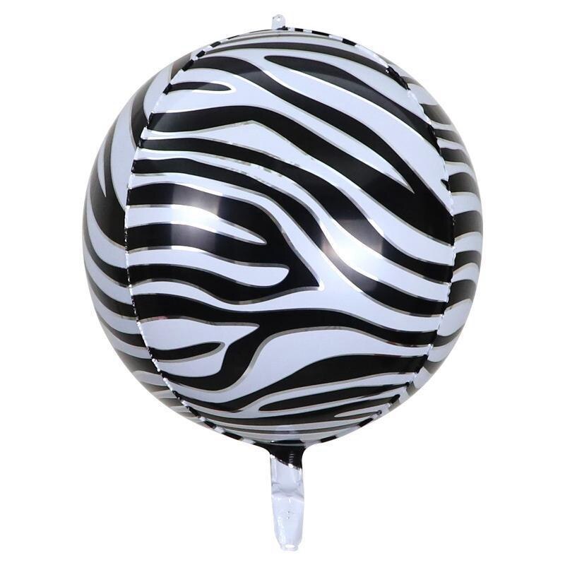 20Pcs Safari Animal Print Folie Ballon 22 Inch Wilde 4D Ronde Helium Ballon Jungle Zoo Thema Baby Shower Verjaardag decor