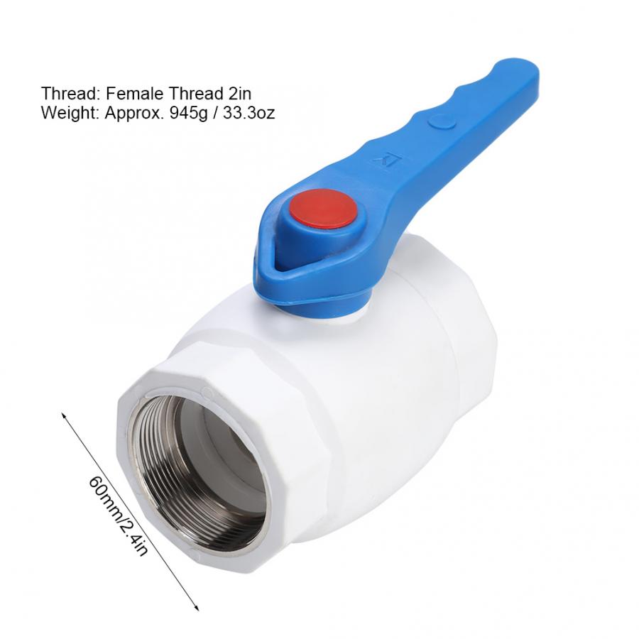 60mm PPR Plastic Pipe Connection Ball Valve PE PVC Water Pipe Fittings 2in Female Thread for Pure Drinking Water System