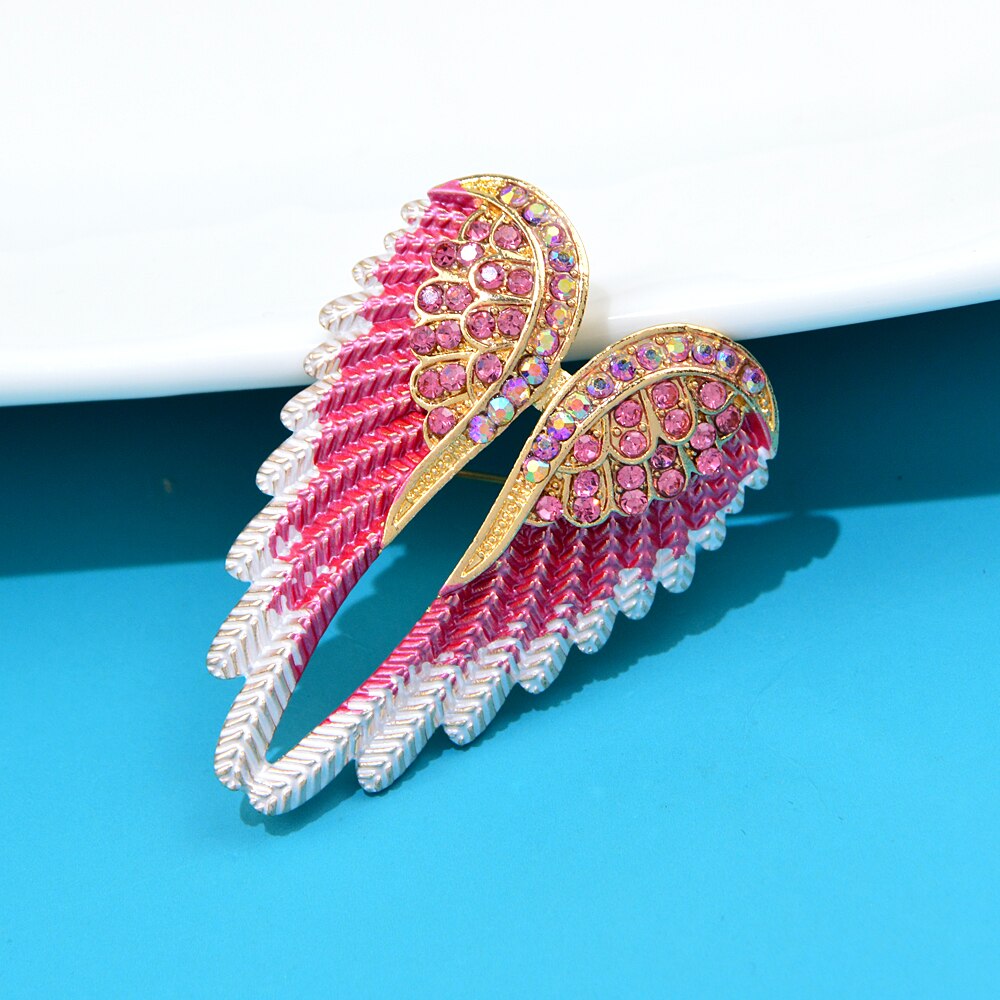 CINDY XIANG – broches d'aile en strass pour femmes, magnifique bijou d'ange disponible en 4 couleurs, de mariage et d'anniversaire