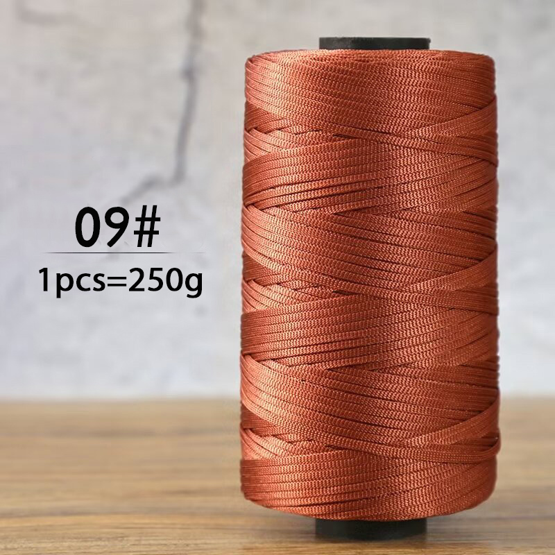 250g summer crochet flat ribbon thread handmade DIY weaving production crochet summer sun hat sandals bag shiny yarn: Brown