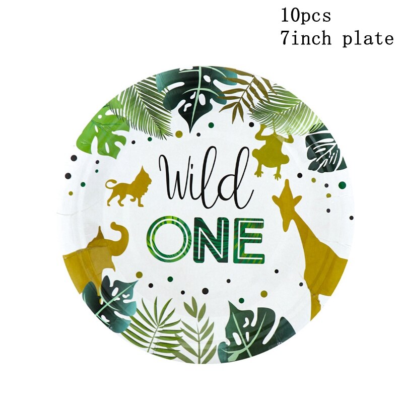 Wild Party WILD ONE Birthday Party Themed Cutlery Set Paper Plates &amp; Cups: A