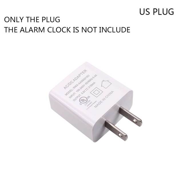 Led Vibration Alarm Clock Multifunctional Dual USB Charging Mute Bedside Luminous Automatically Adjust Brightness: WHITE US PLUG