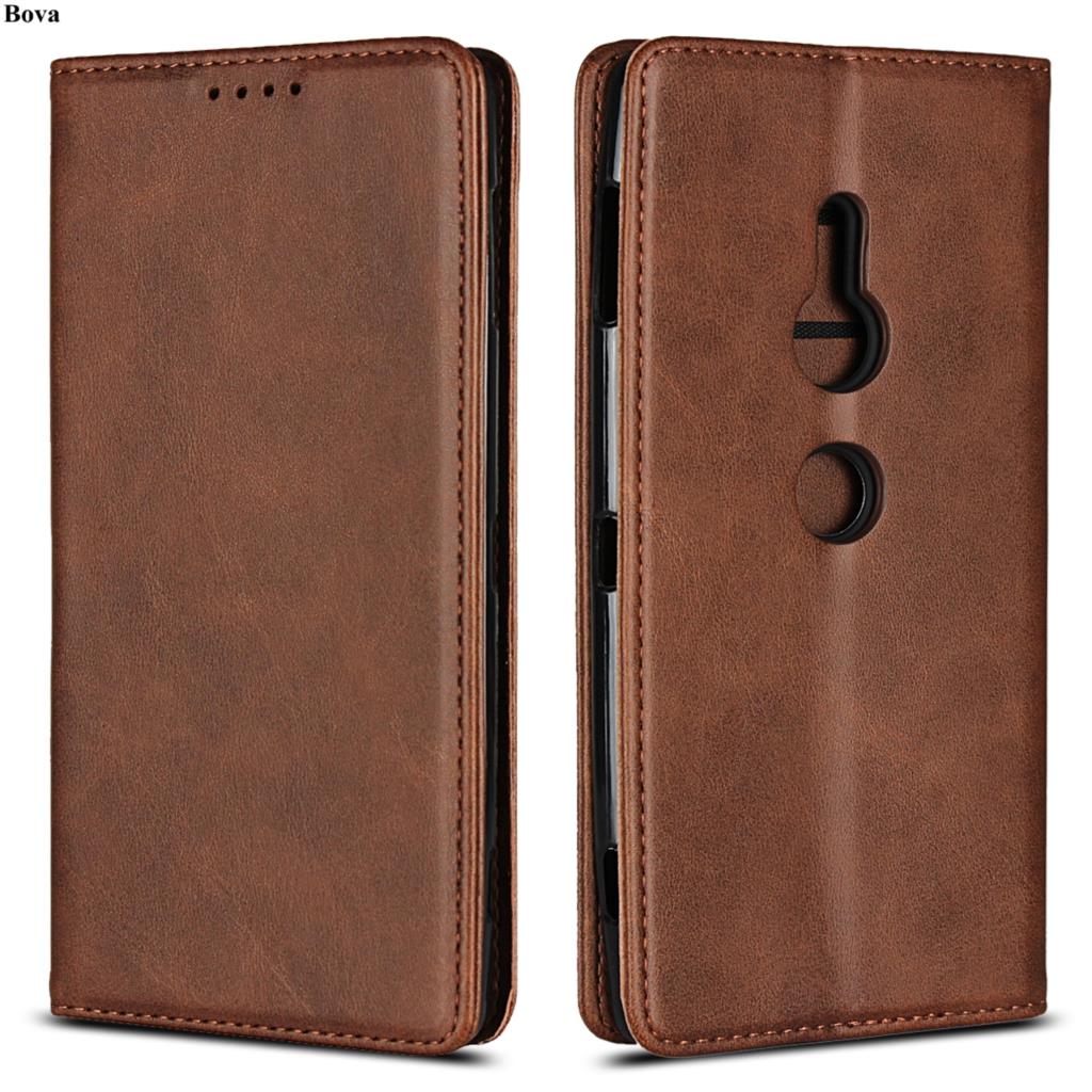 Skórzane etui do Sony Xperia XZ3 XZ2 Compact etui z klapką etui na karty magnetyczne etui na portfel