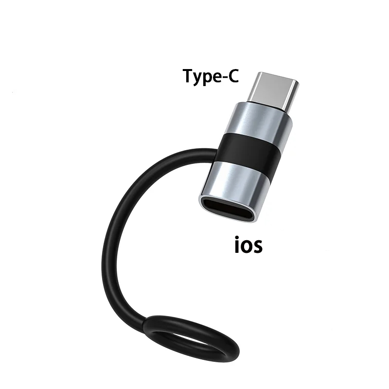 NNBILI PD30W Adapter USB typu C do ios dla iOS Konwerter męski na żeński typu C dla iPhone 14 13 12 11 Macbook Szybkie złącze: Matowy czarny