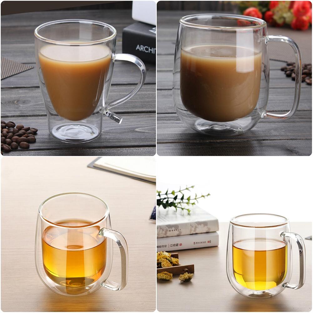 Hoge Borosilicate dubbelwandige Glazen Cup Thermische Isolatie Bloem Bakje Transparant Innovatieve hittebestendige Koffie Cup