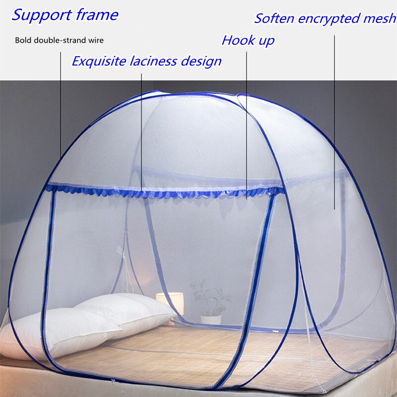 Moustiquaire de mongolie, sans Installation, pliable, fil d&#39;acier, automatique, Anti-moustique, fermeture éclair, porte unique, S-XL