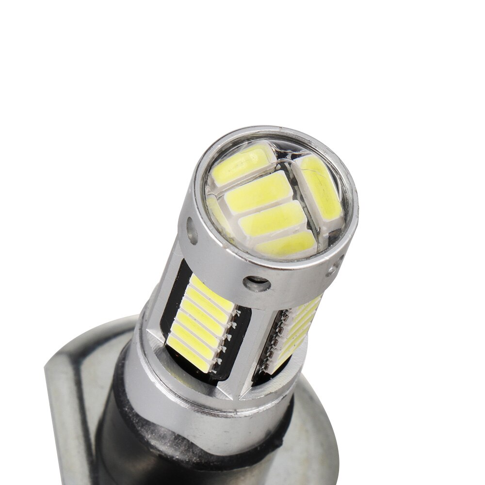 2 stk 12v dc  h1 4014 30 smd 6500k bil led forlygter kørende tågelygte pærer super lyse bil tåge lys blinklys