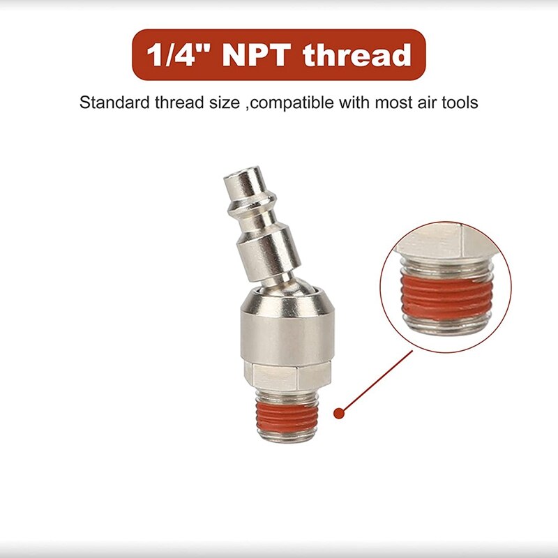 1/4 Inch Swivel Air Plug, Air Tool Fittings, 1/4 Inch NPT Male Industrial Swivel Plug, 1/4 Inch Air Fittings And Plug