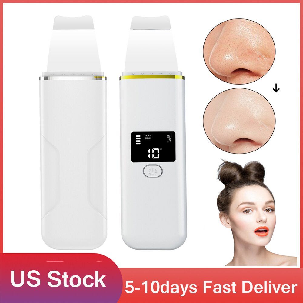 Facial Ultrasonic Skin Scrubber Blackhead Remover Skin Spatula Face Gentle Scraper Lifting Peel Pore Clean Comedones Extractor
