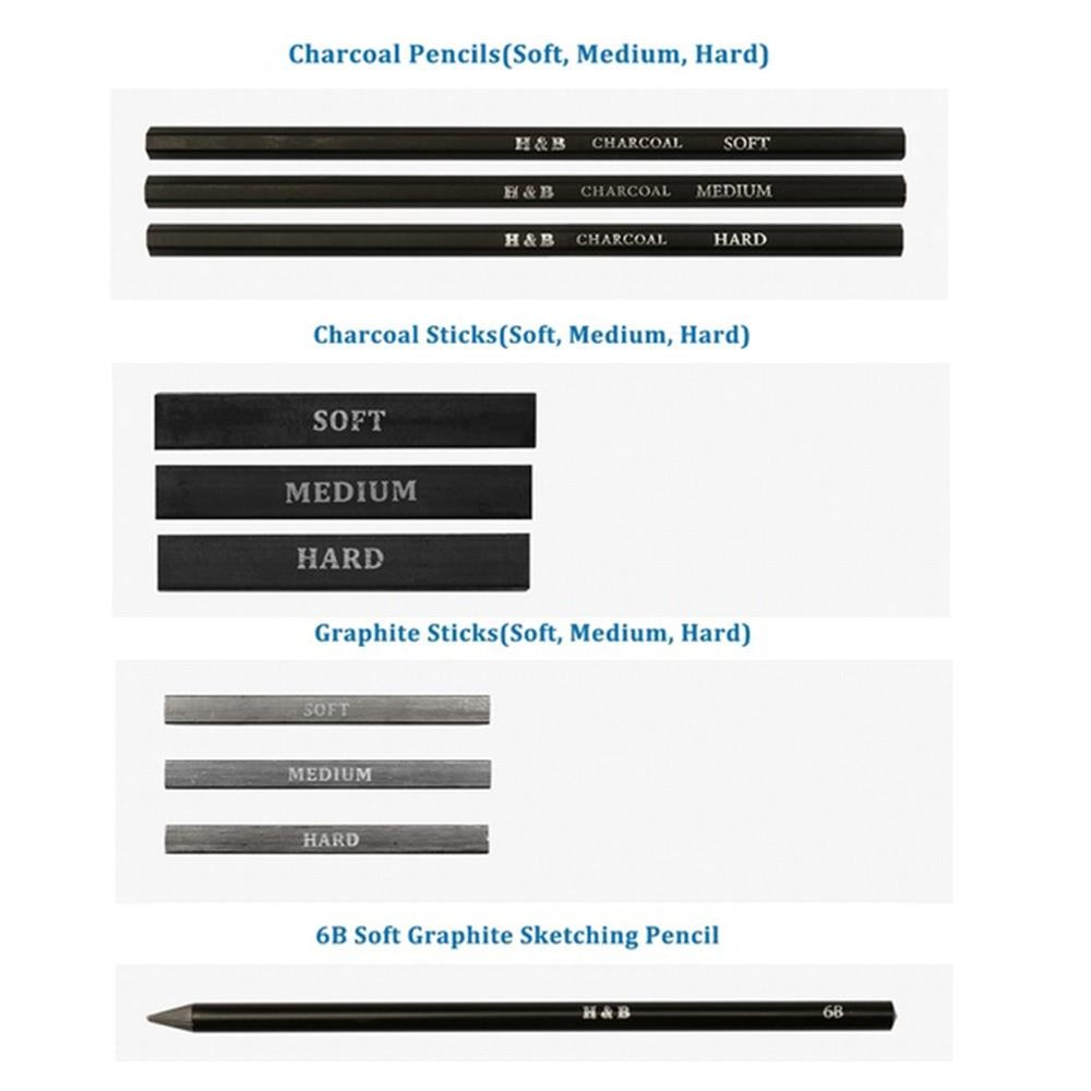 35pcs Sketch Pencil Set Sketch Pencil Painting Tool Set Student Art Supplies Graffiti Crafts Artist Portable Stationery Drawing