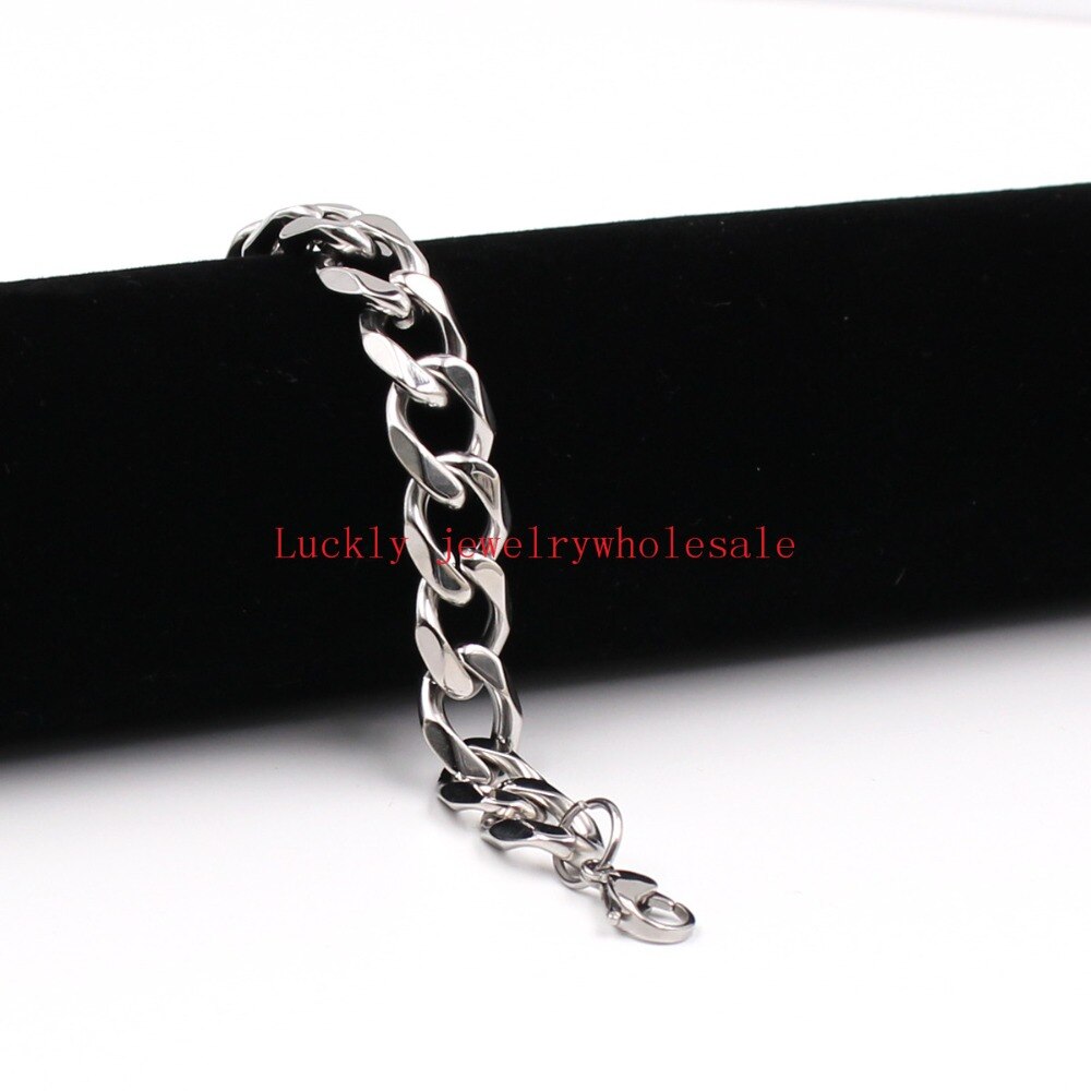 2020 jóias vintage 8.66 cuban cuban aço inoxidável cubana curb link chain pulseira para marido/pai presentes 13mm