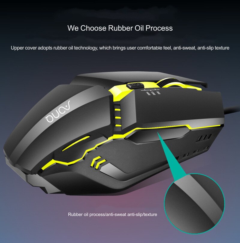 Ergonomic Wired Gaming Mouse LED 1600 DPI USB Computer Mouse Gamer RGB Mice Computer Laptop Desktop Gaming Mouse