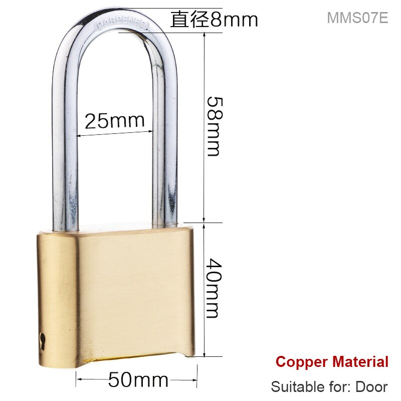 Outdoor Lock No Key 4 Digit Combination Coded Padlock, Waterproof Rustproof Brass Big Size Copper for Fence Warehouse Door Locks: MMS07E