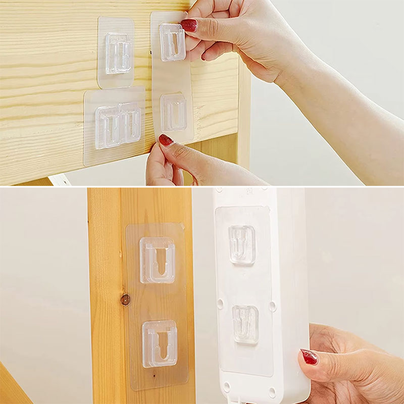 2–20 Paar doppelseitig klebende Wandhaken, transparenter selbstklebender Haken, kein Bohrer, Aufkleber, Aufbewahrungsaufhänger für Badezimmer und Küche