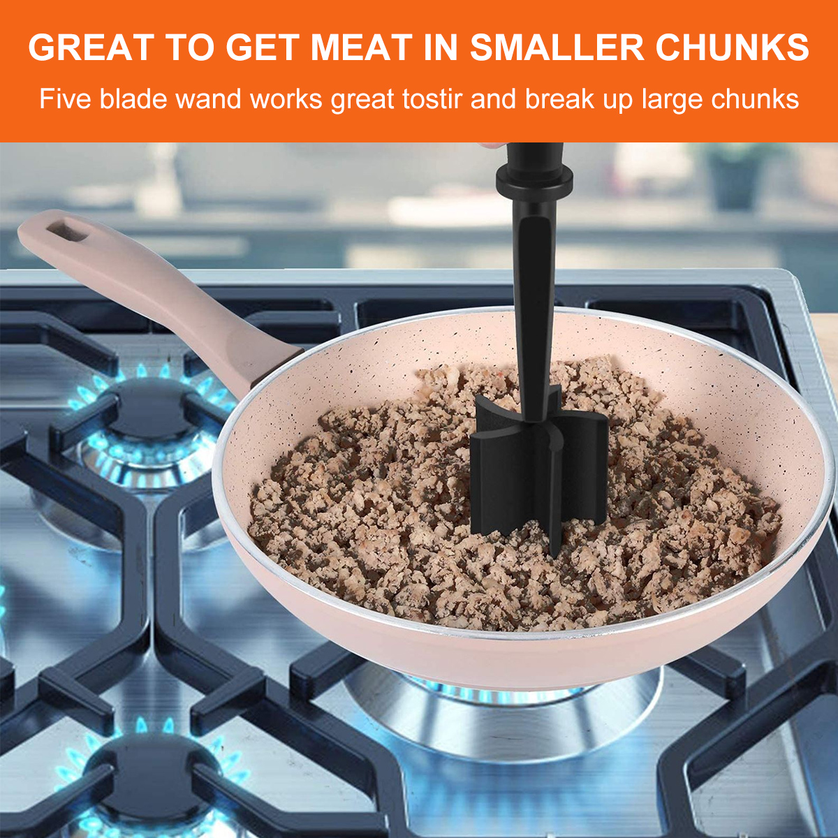 1/2 Stuks Vlees Chopper Gemalen Rundvlees Stamper Agitator Spatel Voor Hamburger Gehakte Aardappelstamper Cutter Mixer Tool keuken Gadget