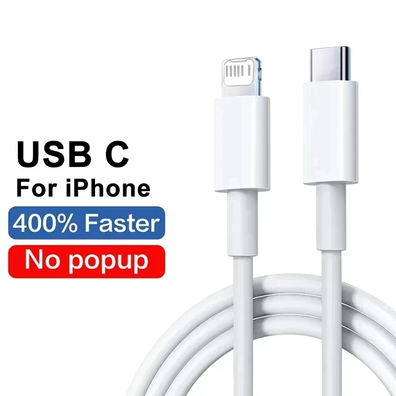 PD 20W snellader voor Apple iPhone 14 13 12 11 Pro Max 8 Plus XR X Snel opladen Type C-kabel USB C-laders Telefoonaccessoires: Roze