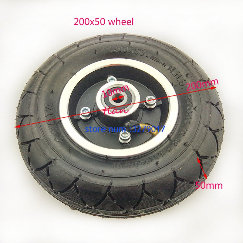 200x50 soild wiel 200x50 air wiel Elektrische Scooter Band Wiel Hub 8 "Scooter Band Inflatie elektrische Aluminium Wiel