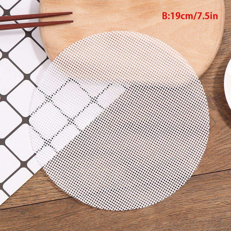 White Round Dumplings Mat Steamer Paper Silicone Steamer Non Stick Pads Buns Baking Pastry Dim Sum Mesh Mat Cooking Accessories: B