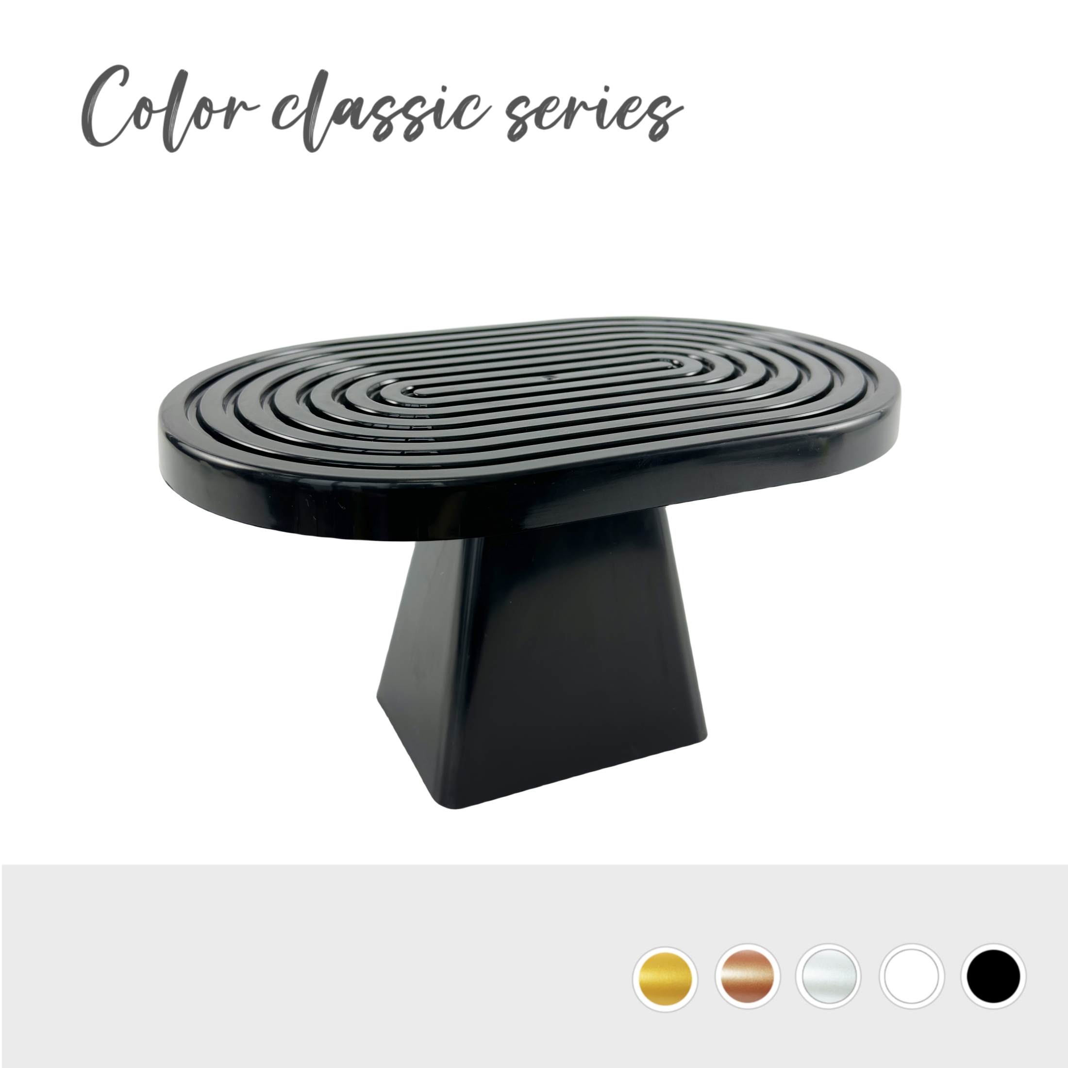 Support sur pied à gâteau monobloc et supports à cupcakes, assiette d'exposition de fruits et desserts pour réception pour bébé, mariage, fête d'anniversaire, Cele: Black