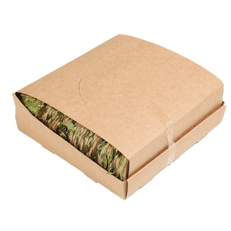 5meters 1.5cm Wide Natural Artificial Vine Green Leaves Natural Jute Rope Trimmed Green Leaf Vine Ribbon for DIY Craft Decor